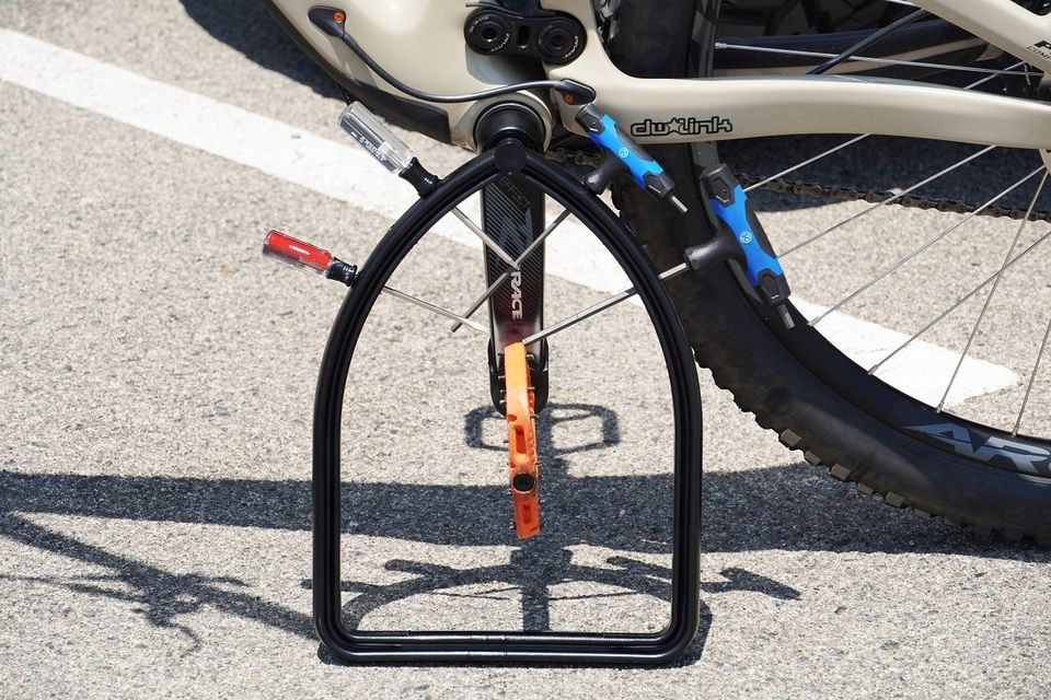 Bike stand holding tools