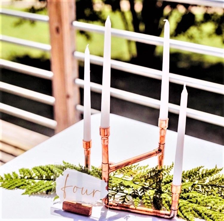 Copper candleholder