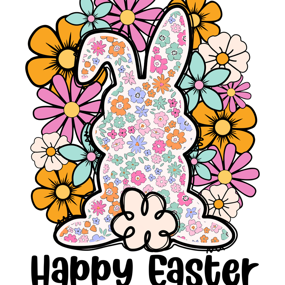 Eas   0028 seasons   easter happyeasterbunnyfloralpng