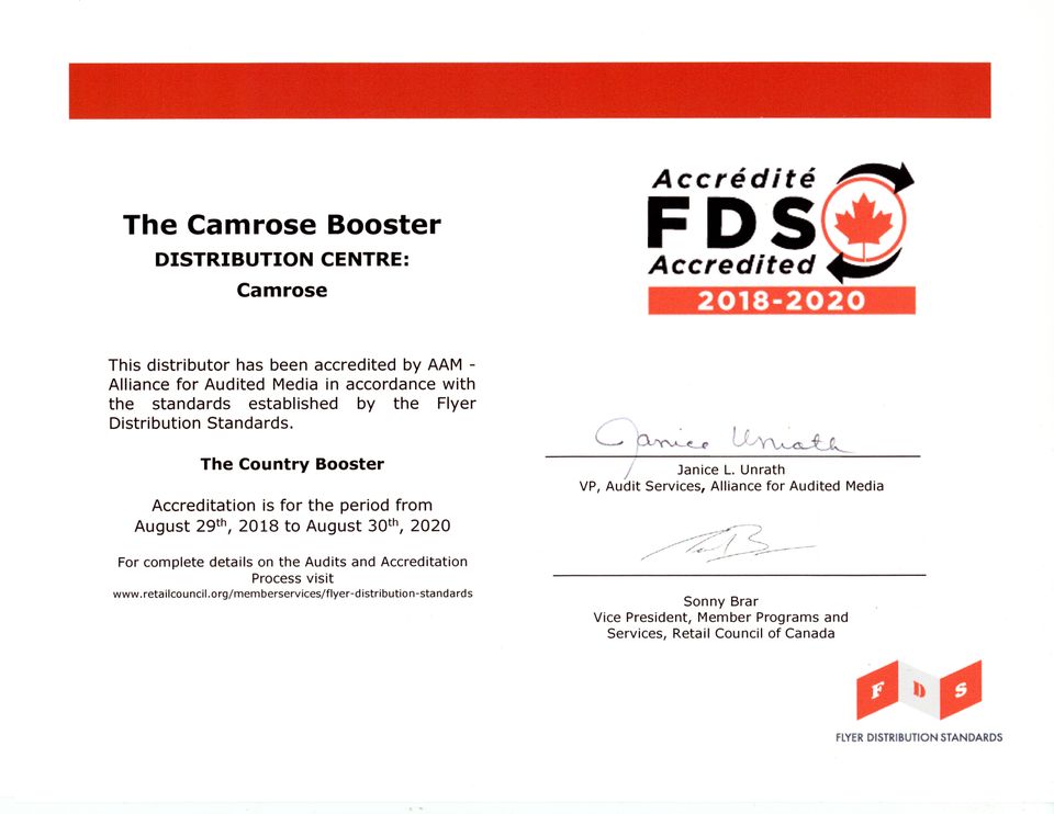 Accreditation certificate  country booster
