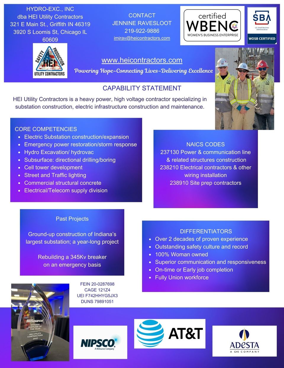 Capability statement  hei utility contractors 