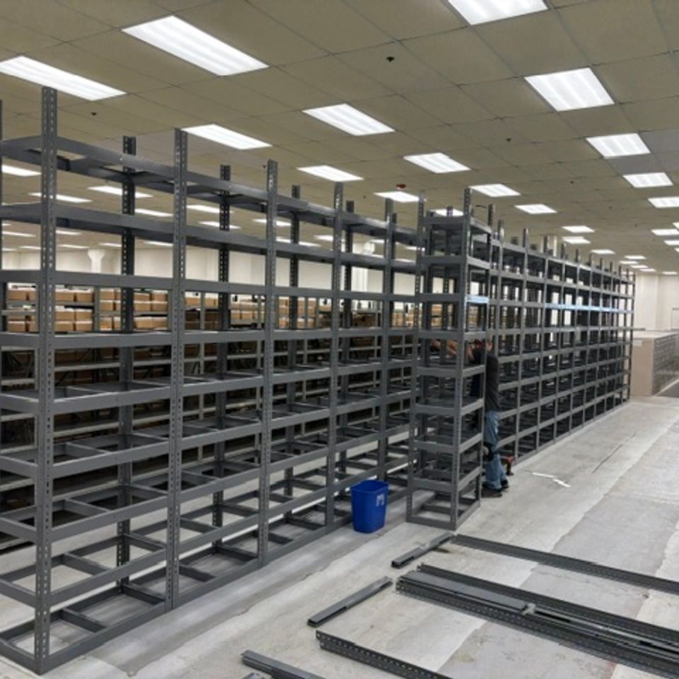 Commercial shelving installation for NYS DMV in Albany NY