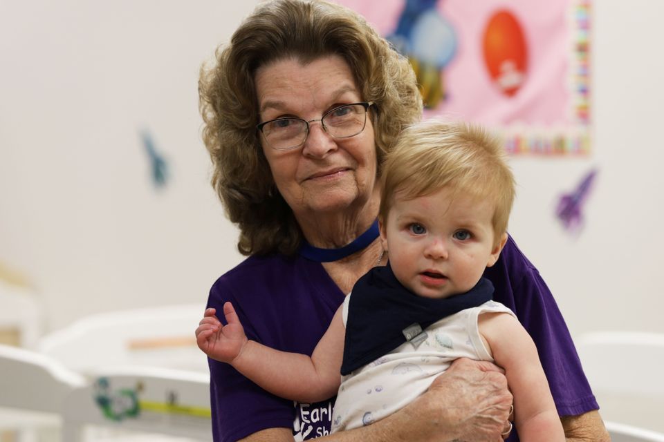 Teacher with baby