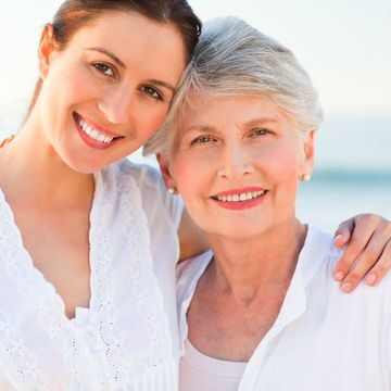Senior mom and daughter