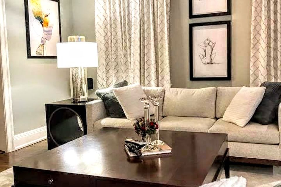 Living room with neutral tone colors