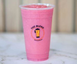 Watermelon Swirl smoothie made with watermelon juice, strawberries, and raspberry sherbet.