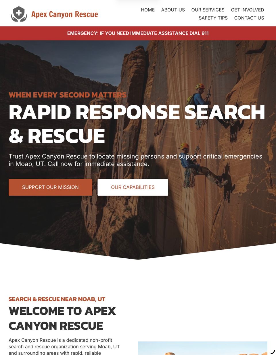 Sample community organization website design by NoticeEdge