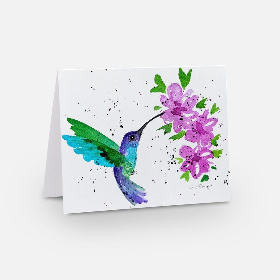 Hummingbird 10 notecard