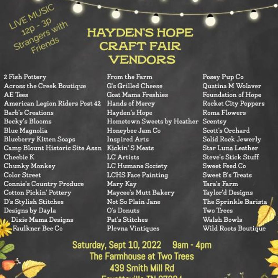 2022 hayden's hope craft fair vendors