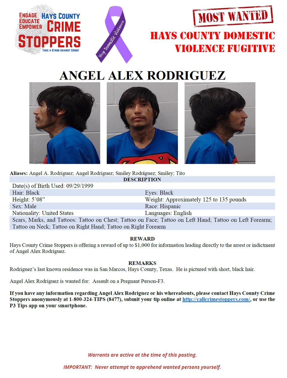 Rodriguez most wanted poster