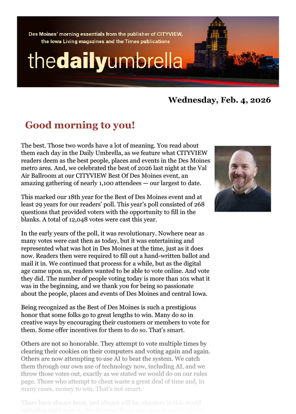 Daily umbrella feb. 4  the best of des moines  police identify wdm man wanted after shots fired at officers  james bond’s doorbell 1