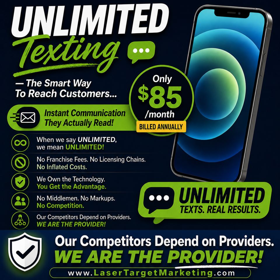 Unlimited texting ad no url billed annually