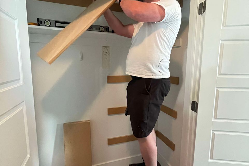Entry closet during