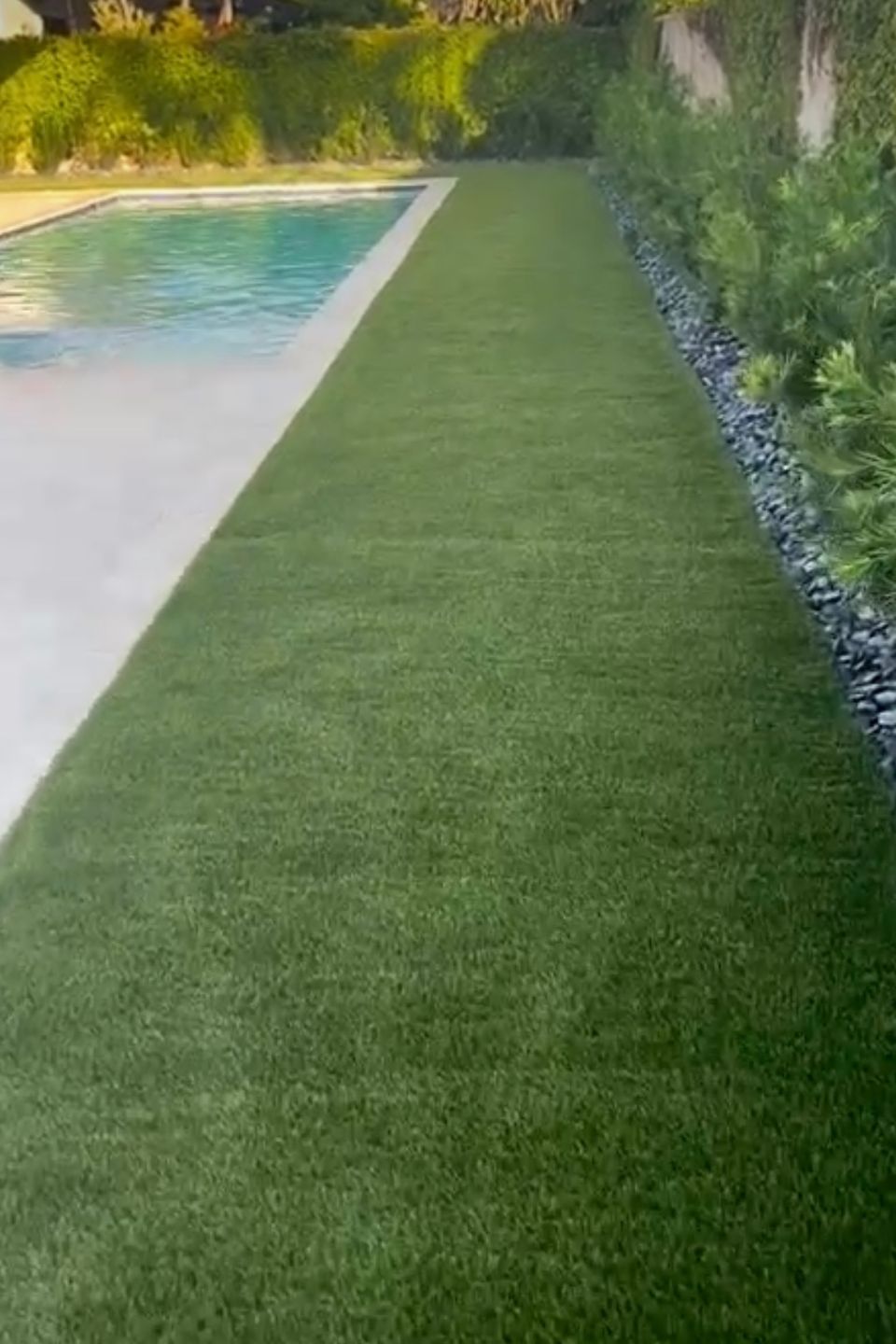 Pool with lawn