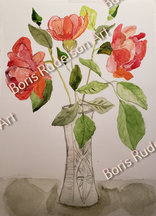 Vase with Roses