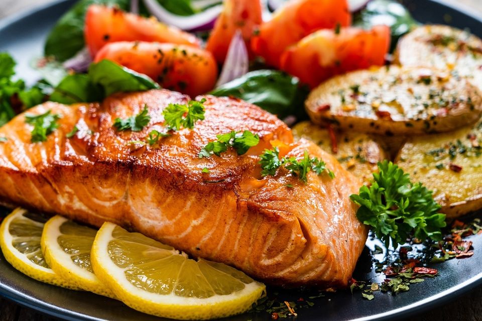 Salmon meal from cheffie's healthy kitchen