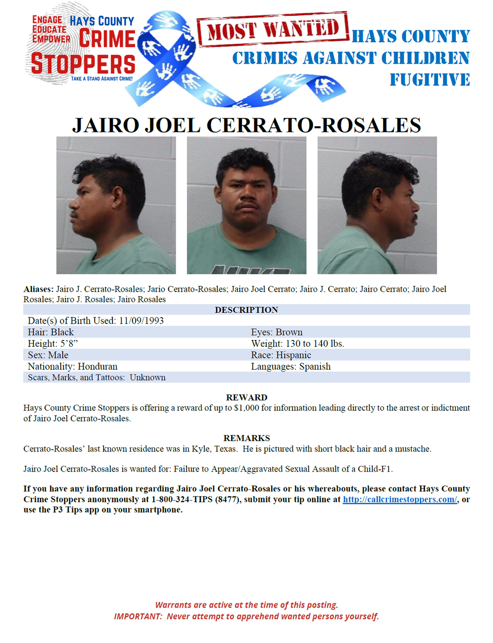 Cerrato rosales most wanted poster