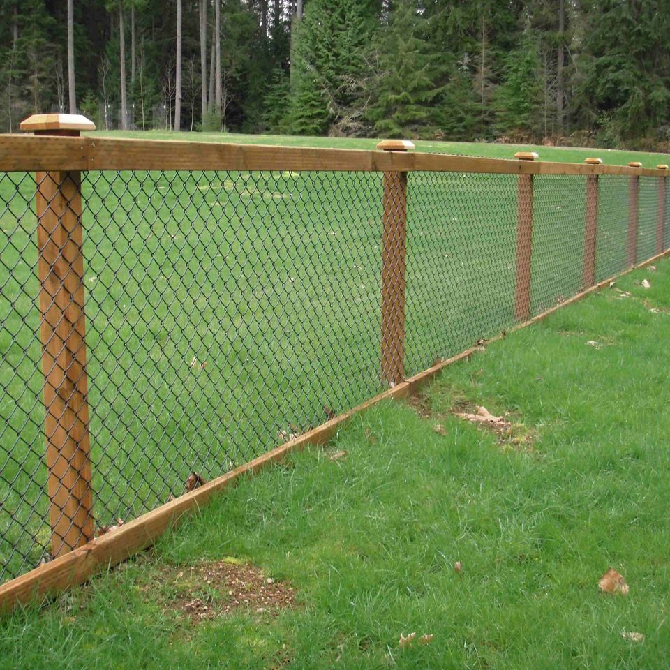 Chain link wood fence
