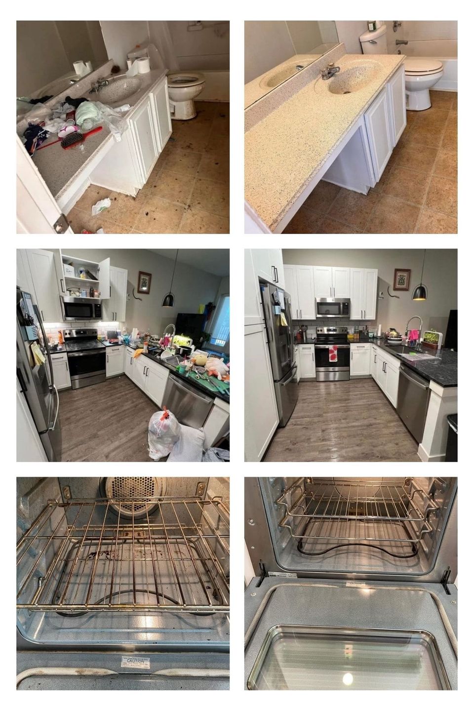 C m cleaning service before and after photo collage
