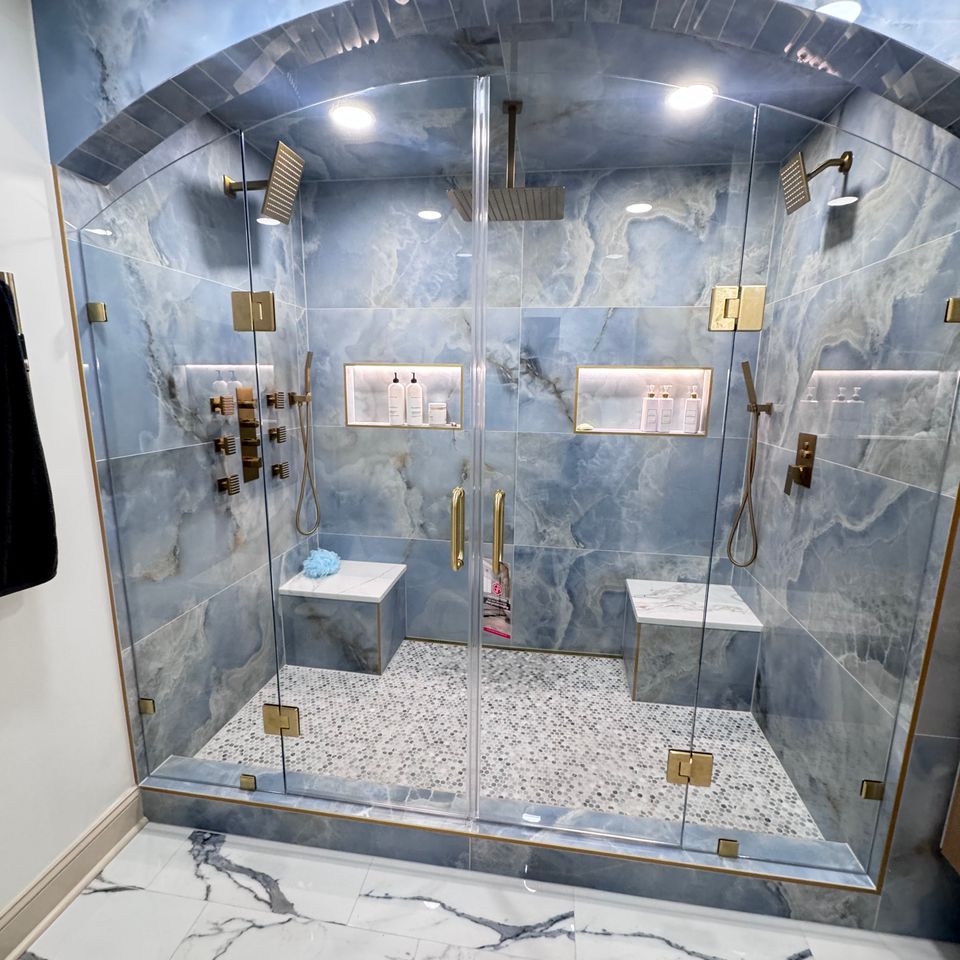 Bathroom Shower Glass Door installed by Glass Angel's of Garner, NC