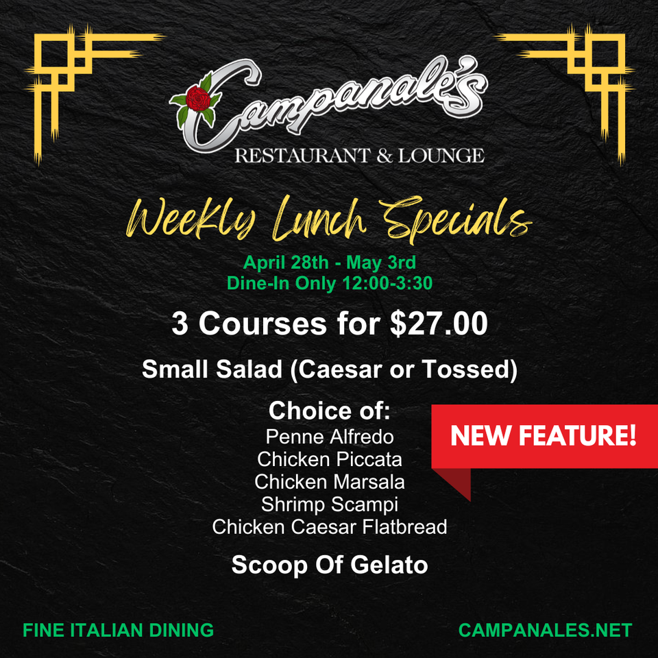 Campanales weekday lunch specials 042825