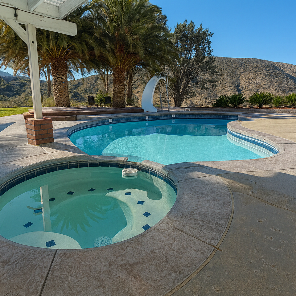 Hot tub with pool