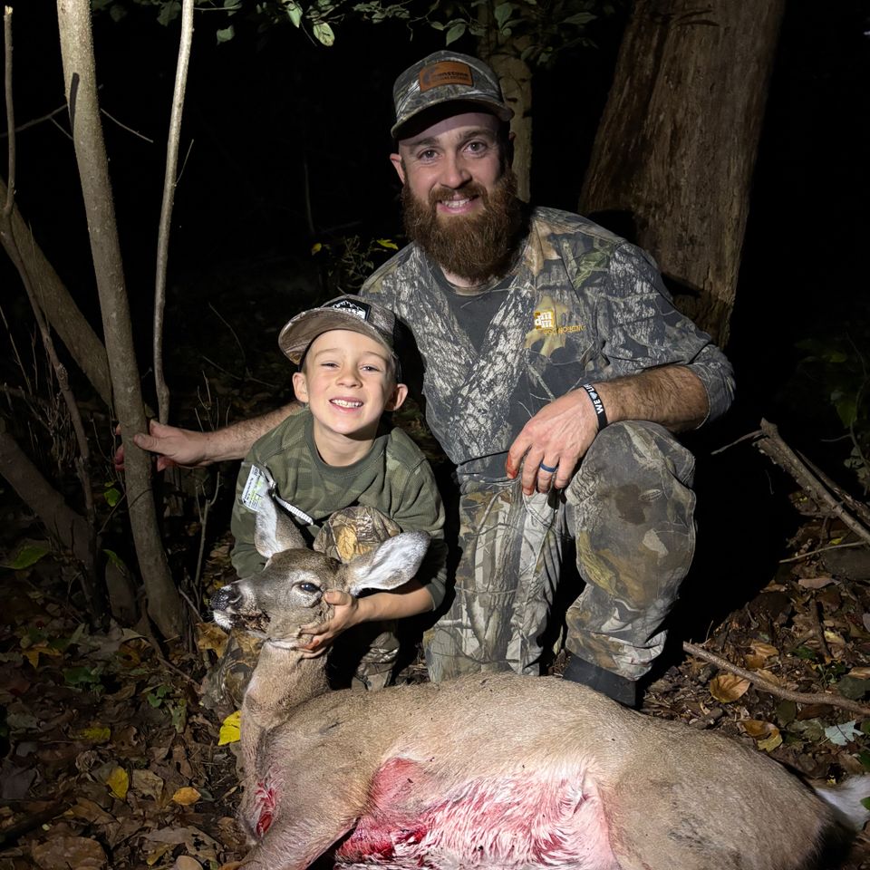 Seven-year-old Caleb Sahd of Washington Boro, PA shot his first deer.