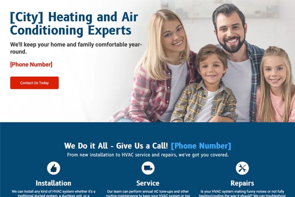 Best hvac contractor website design theme original