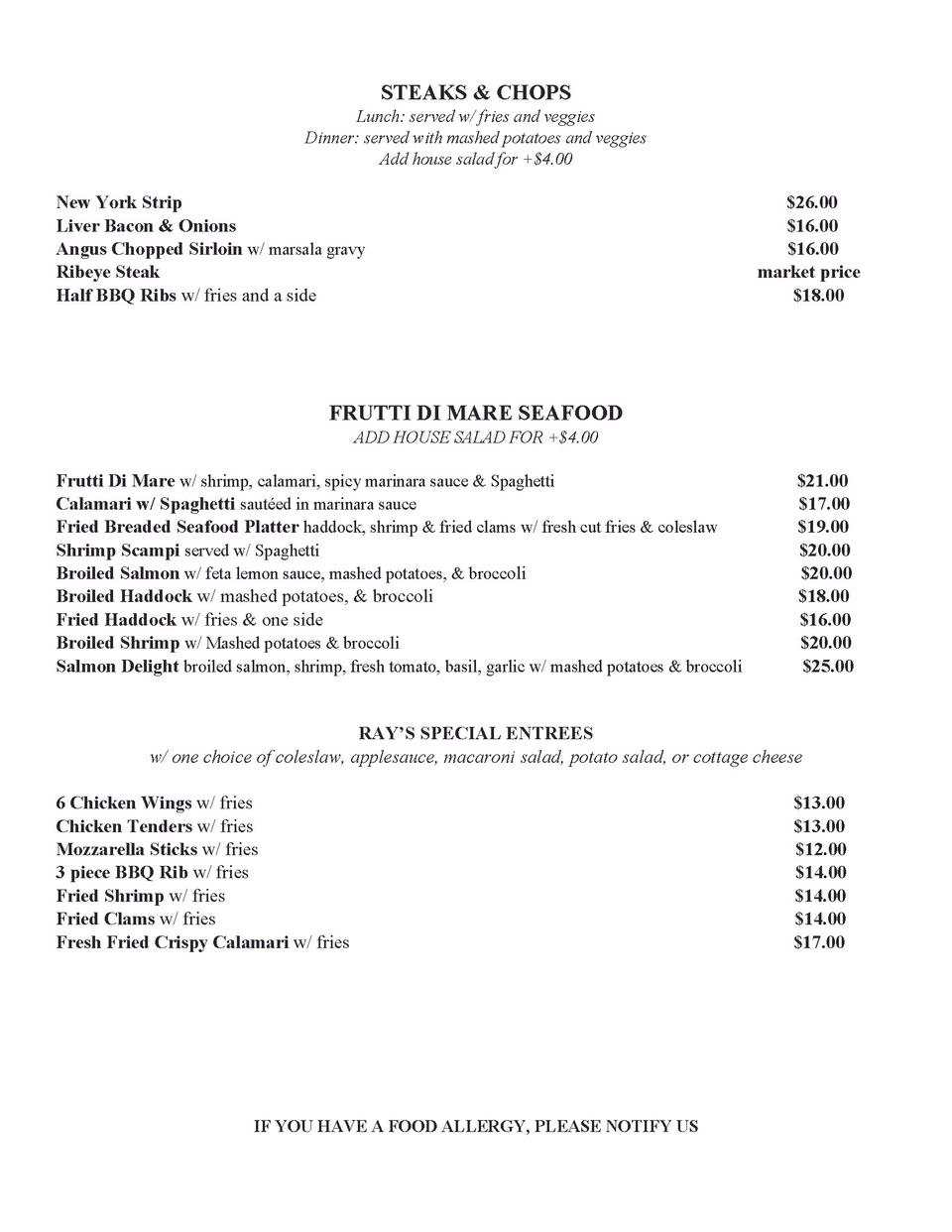 Lunch menu rays  page 5
