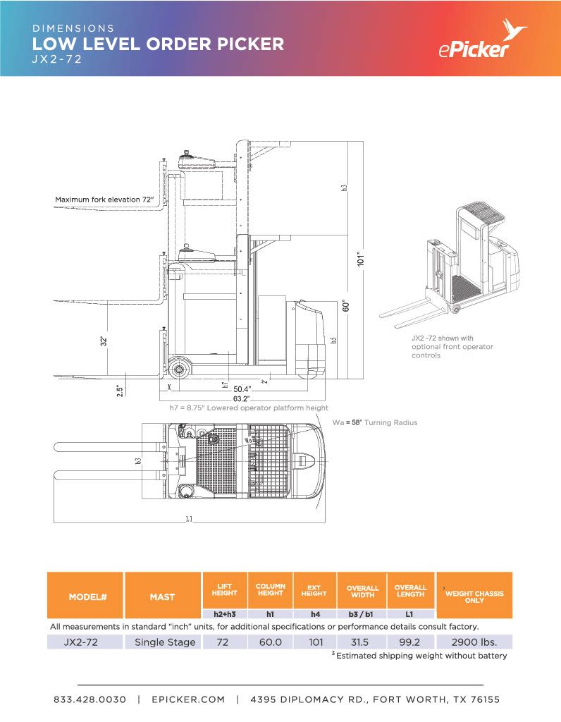 Low level order picker jx2 72 part 21024 1