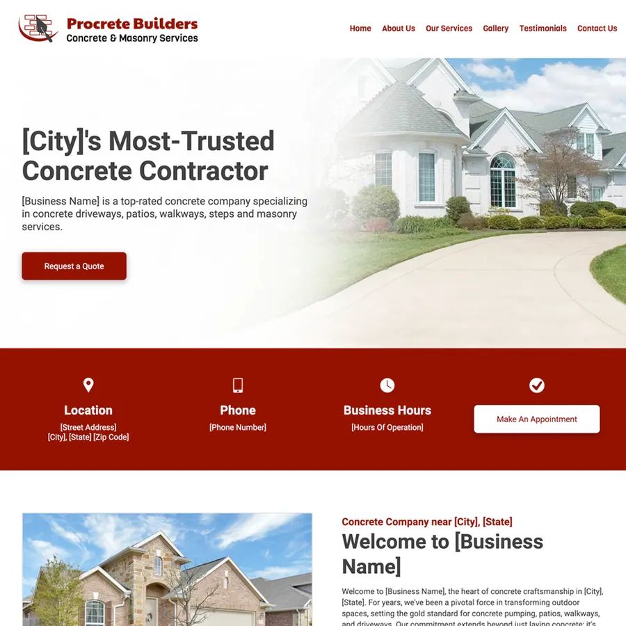 Concrete masonry website design template original