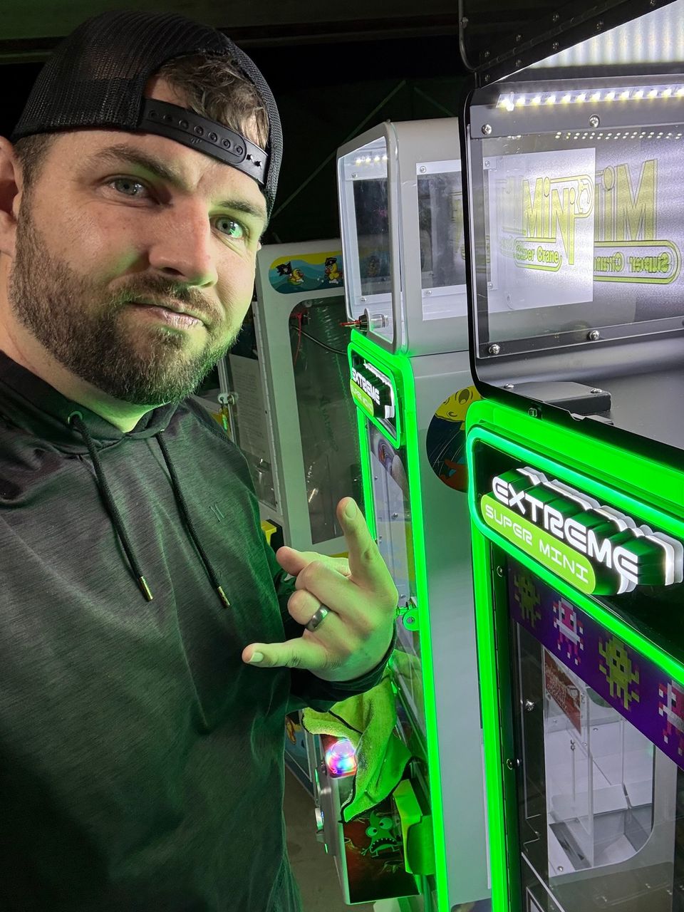 mini claw vending machine in Omaha bar