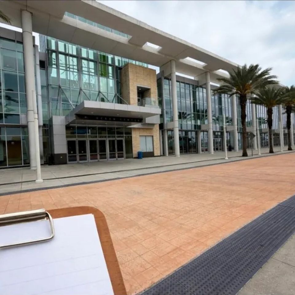 Window cleaning for a huge commercial building, done by 3D Exterior Solutions of Volusia County Florida