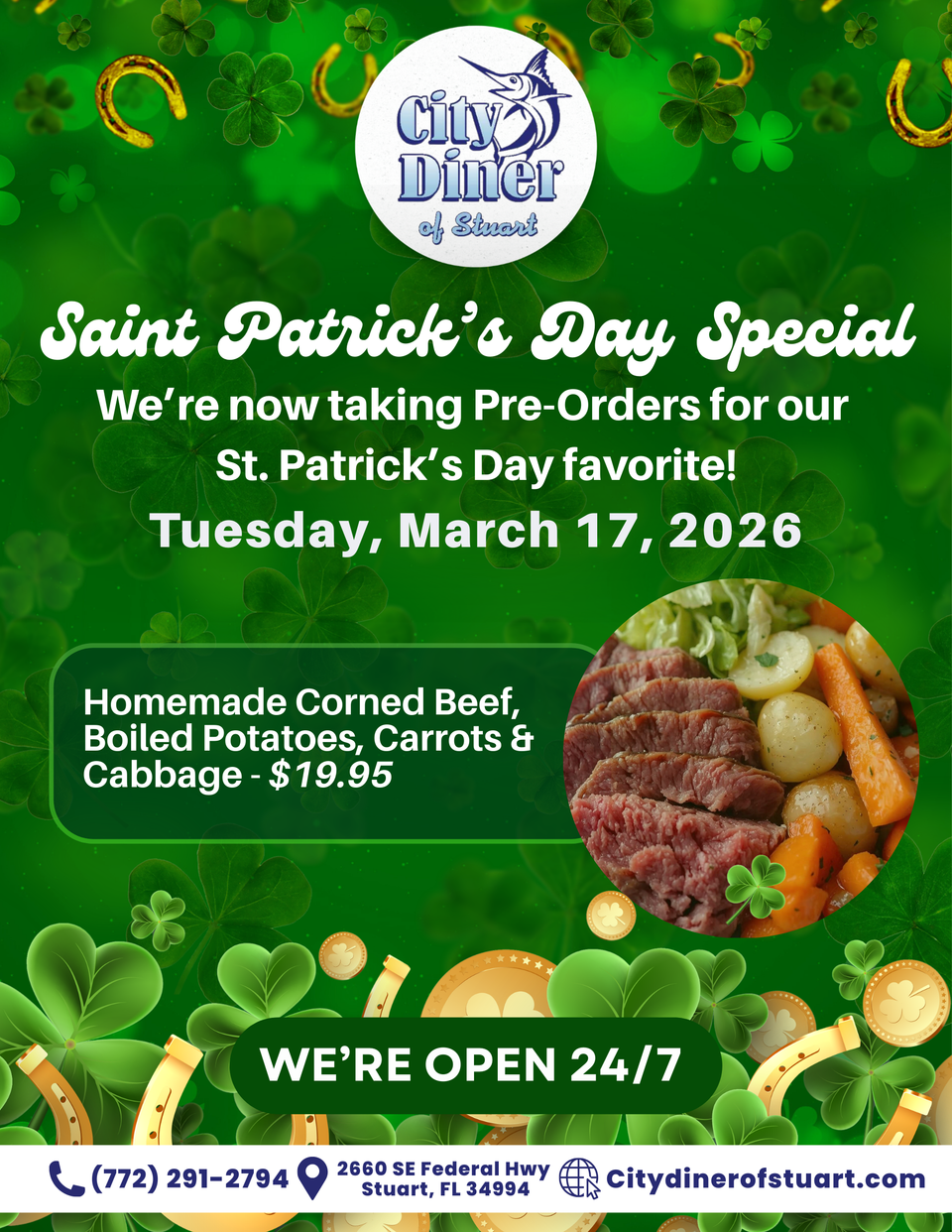 City diner st patricks