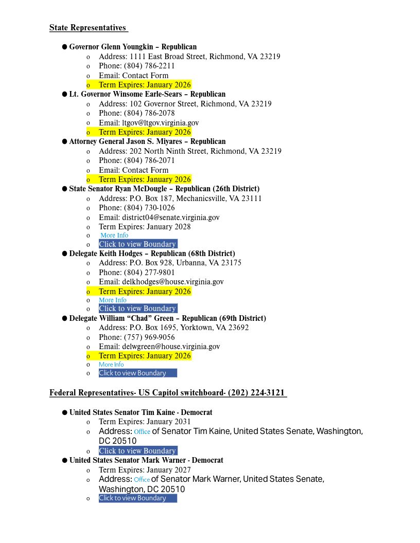 Elected officials serving gloucester county contact information jan 2025 1