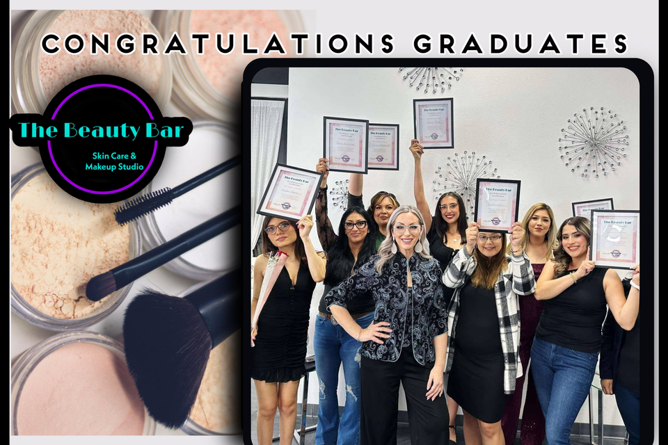  Beauty Bar Makeup Academy graduates with certificates in Yuma