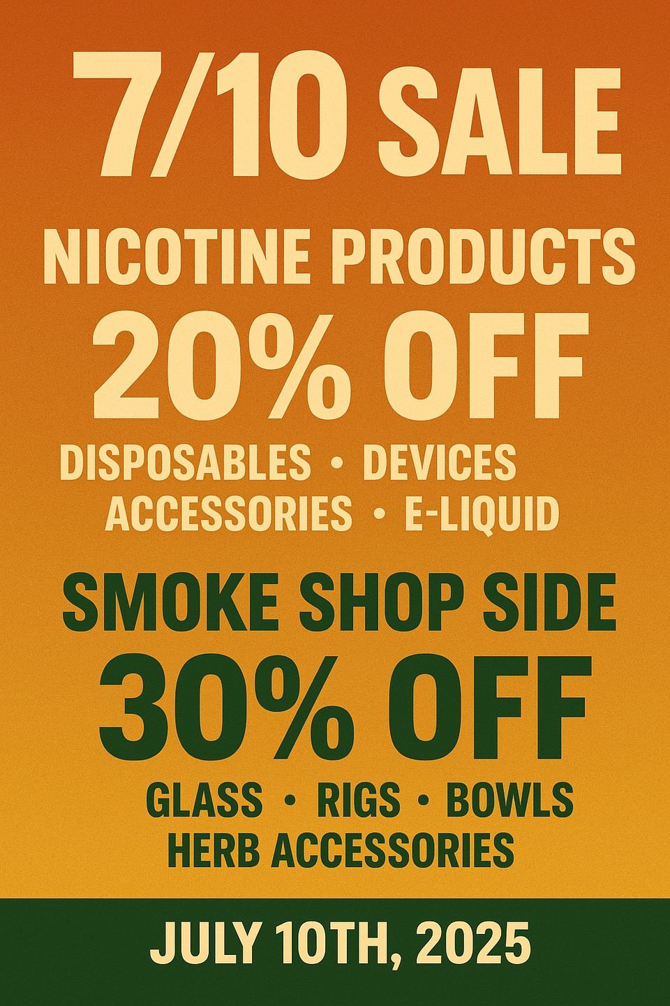 Dr. E's Smoke Shop 7/10 Sale Wyoming MI.