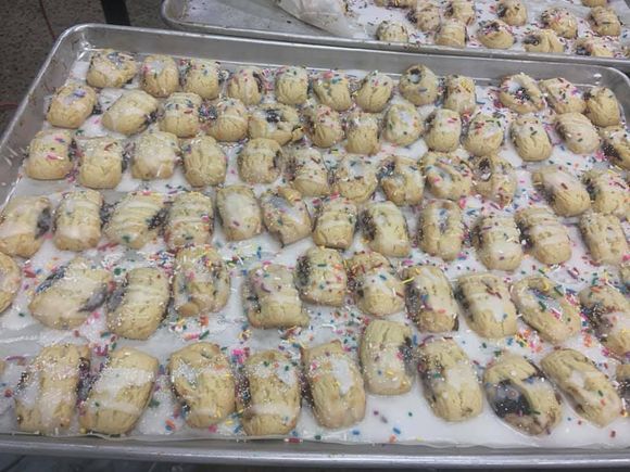 Fresh cookies on a tray from Toni's Own Cookies