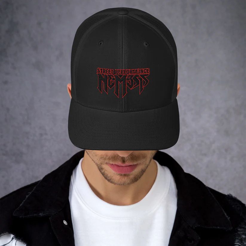 Retro trucker hat black front 62a284dbecd0c