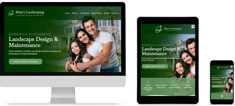 Landscape design website design