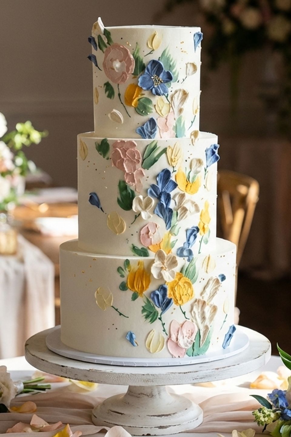 3 tie wedding cake 