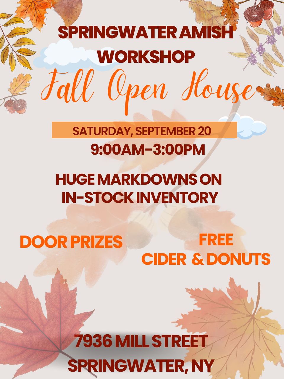 Fall open house flyer 2025
