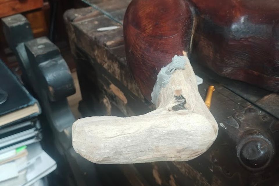 Foot restored in progress