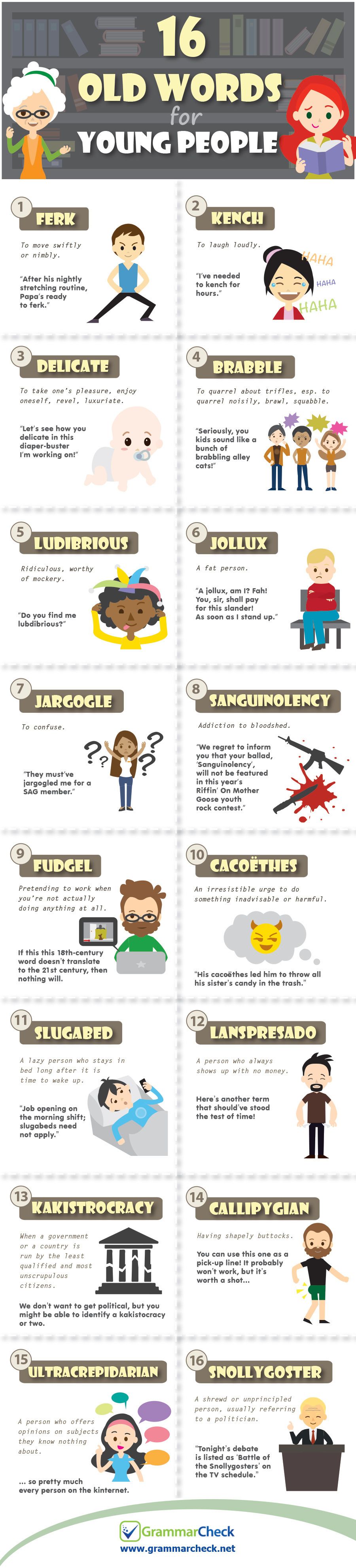 Old words infographic