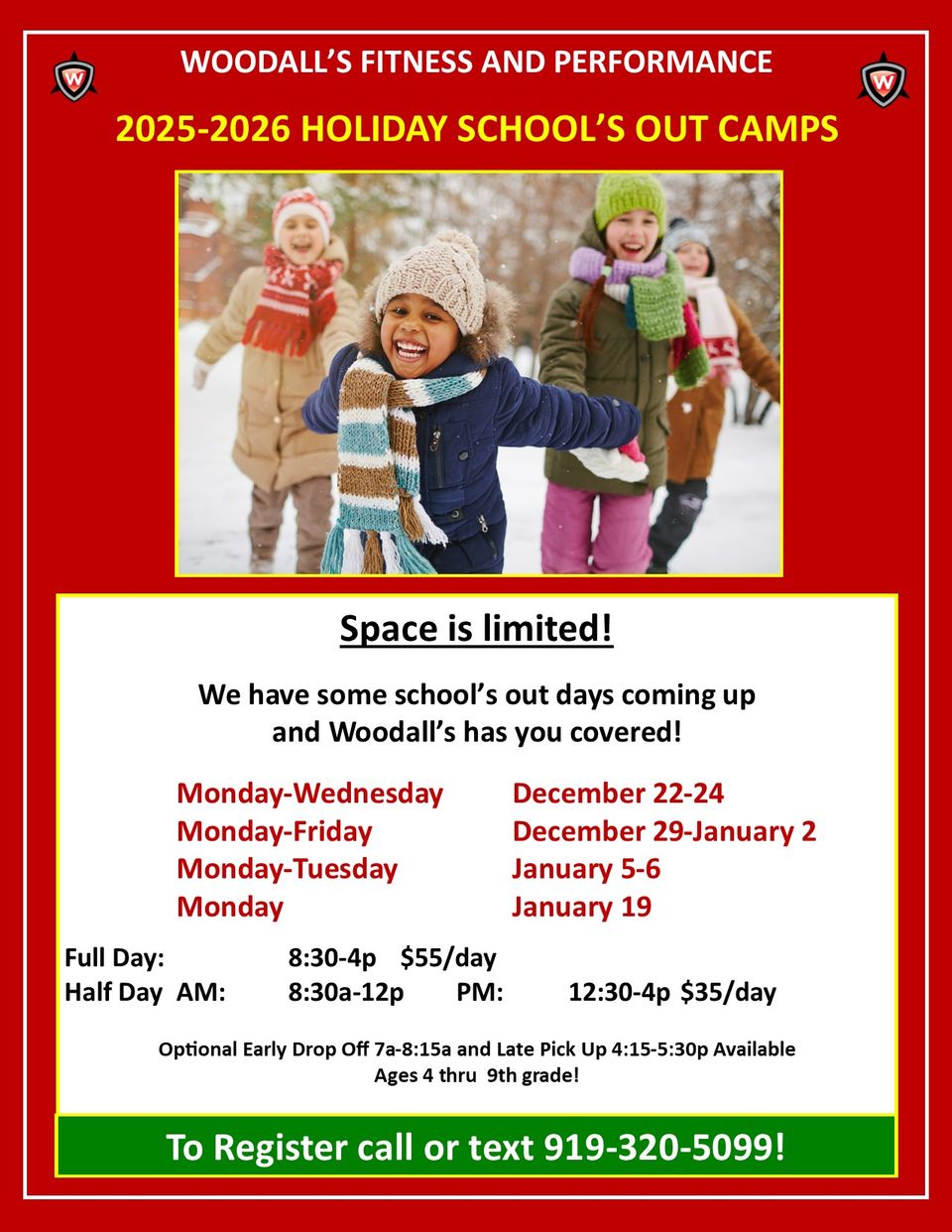 Schools out camps 2025 2026 winter holiday