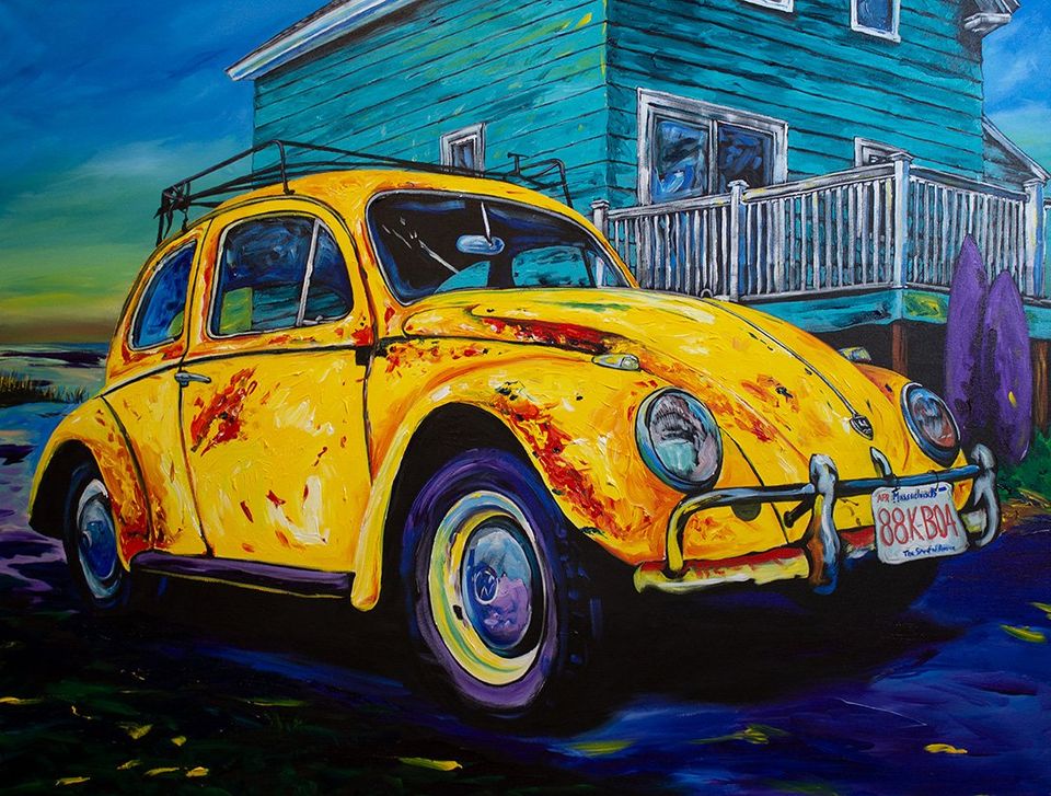Kurt hanss beach bug acrylic on canvas