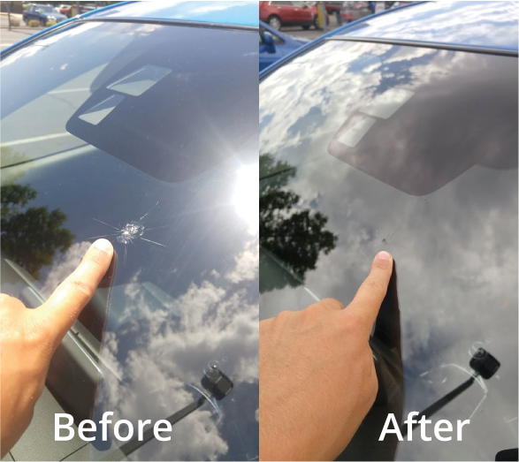 Before After Windshield Repair | Freedom Rock Chip Boise Idaho