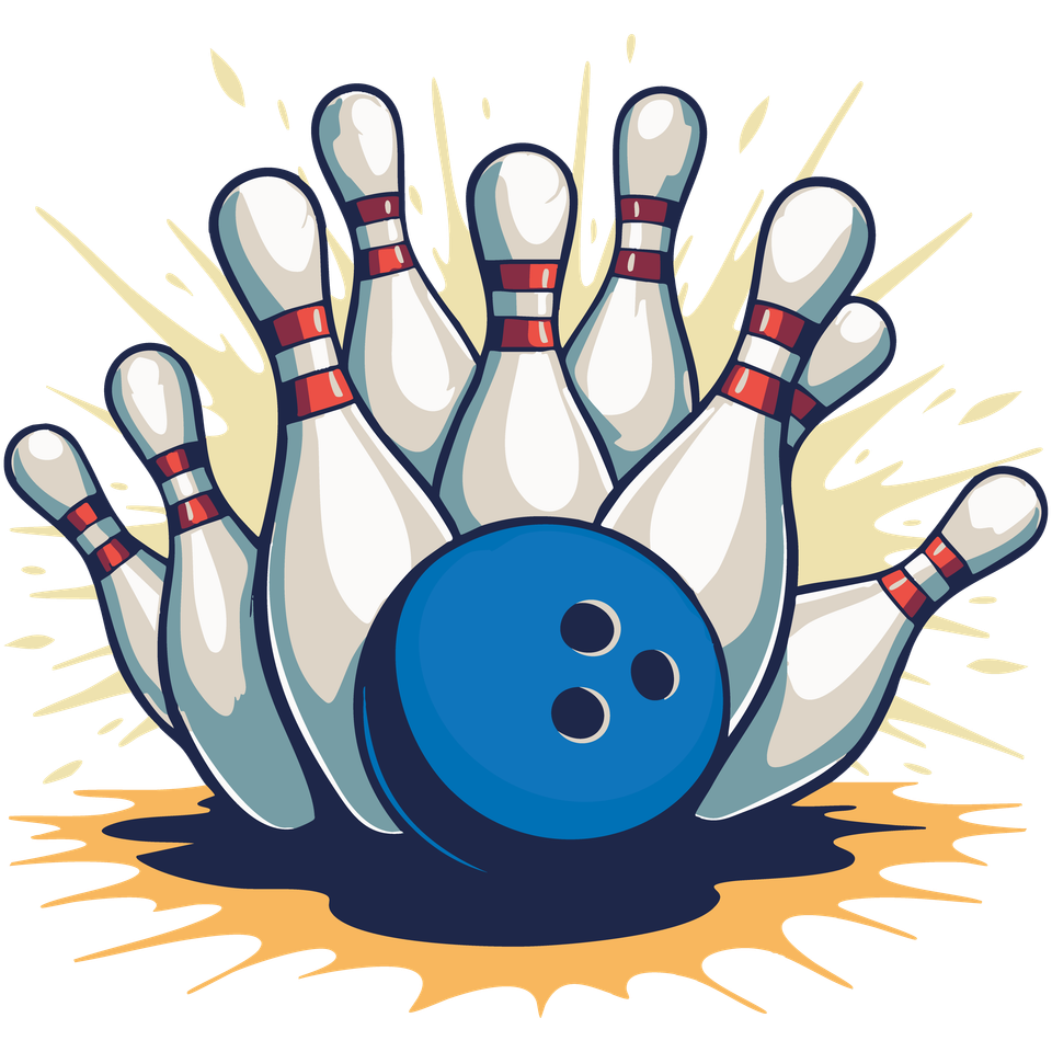 Bowling   pins and blue ball 3 12