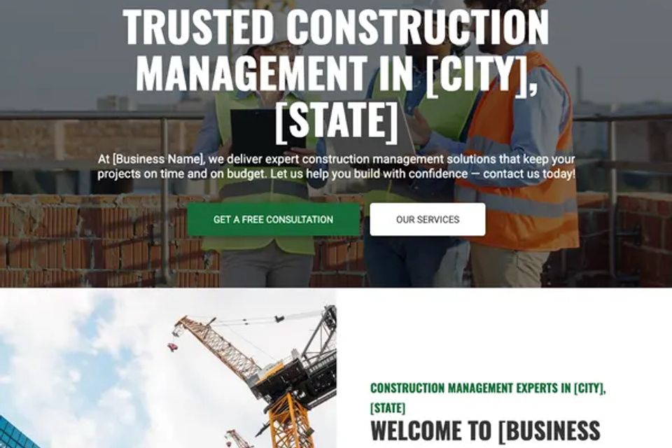 Best construction management website design theme original