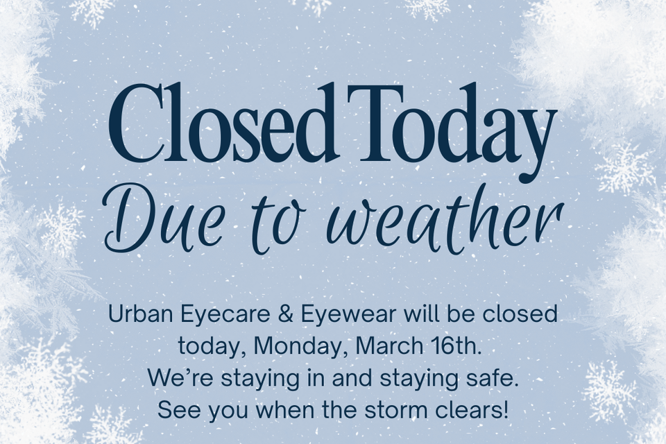 Blue and white simple closed due to snow instagram post